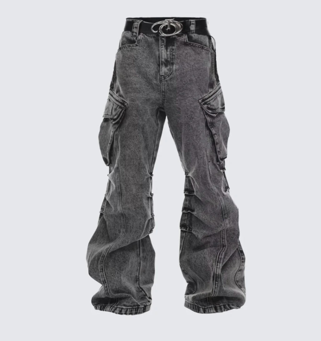 Pantalones cargo apilables con múltiples bolsillos