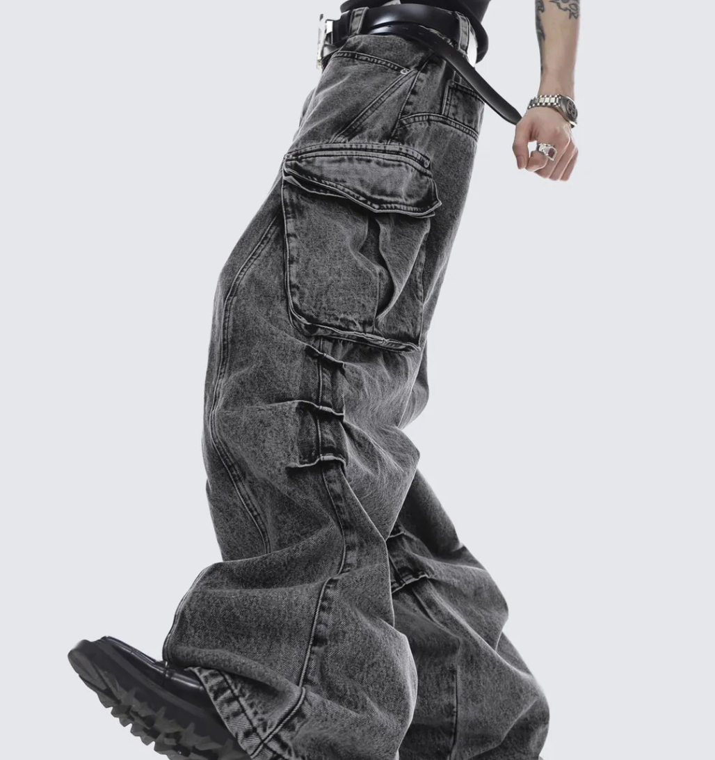 Pantalones cargo apilables con múltiples bolsillos