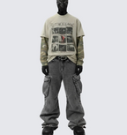 Pantalones cargo apilables con múltiples bolsillos