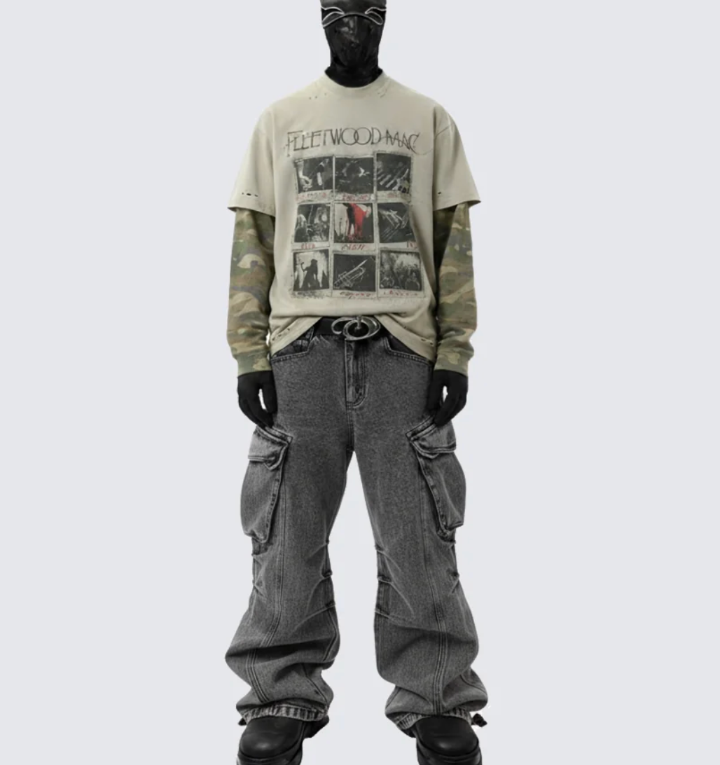 Pantalones cargo apilables con múltiples bolsillos