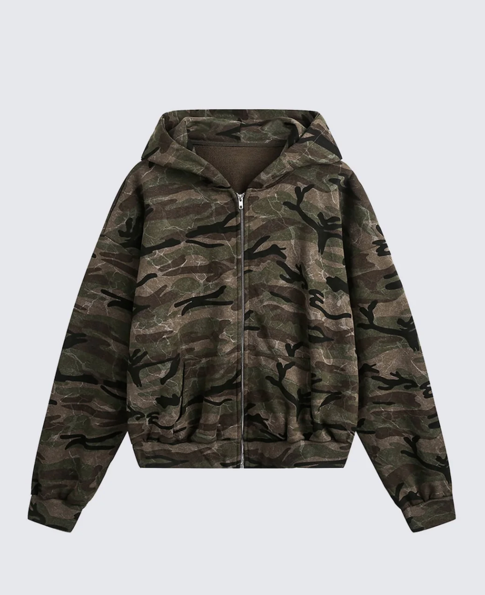 Sudadera con capucha de camuflaje