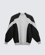 Sudadera deconstruida con bloques de color